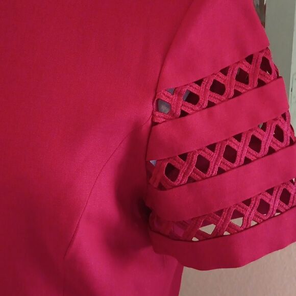 Vintage Talbots Linen Blend Red Dress - Picture 5 of 11